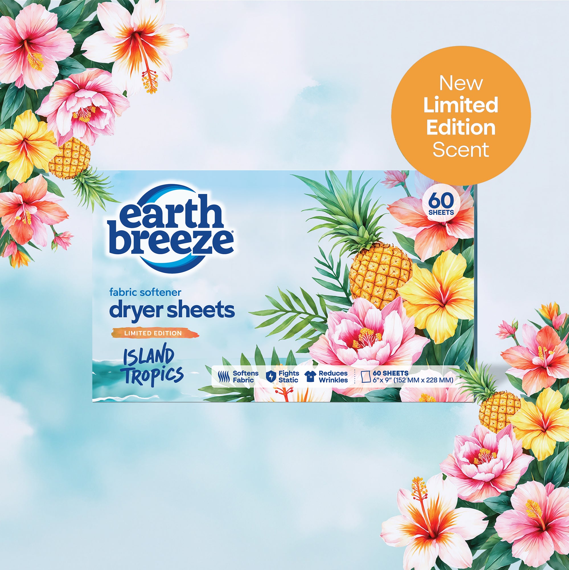 Island Tropics Fabric Softener Dryer Sheets – Earth Breeze