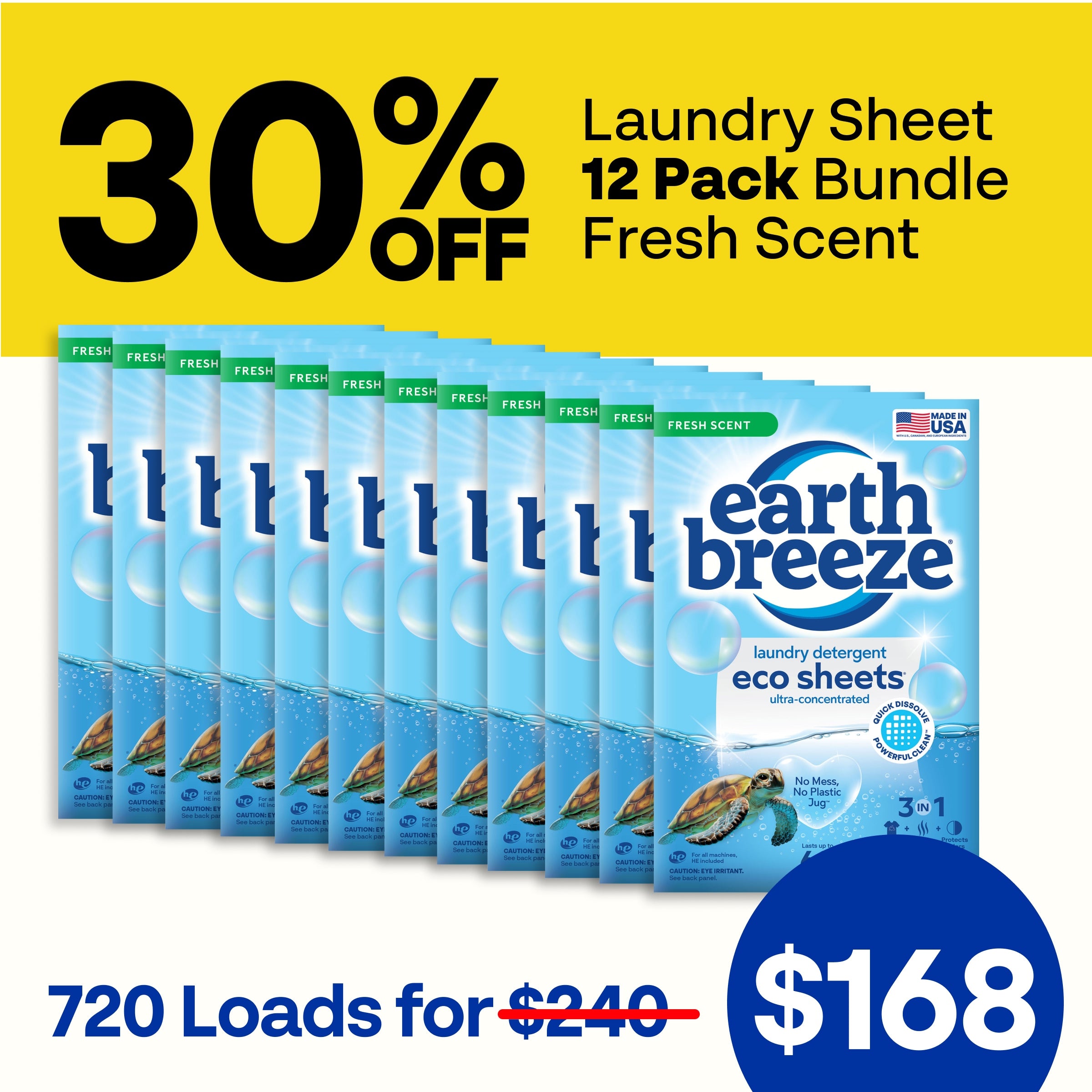 Laundry Sheet Bundle - 12 Pack – Earth Breeze