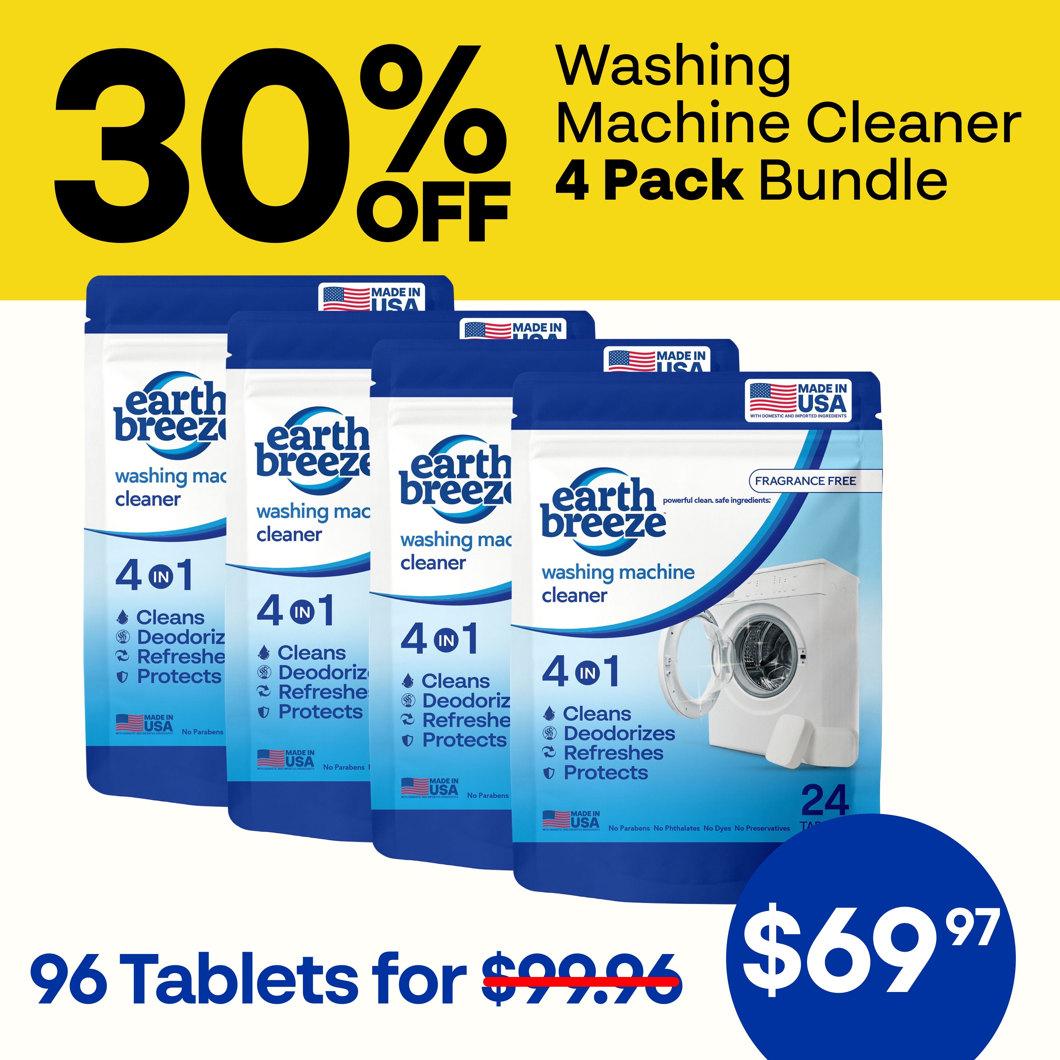 Washing Machine Cleaner - 4 Pack – Earth Breeze