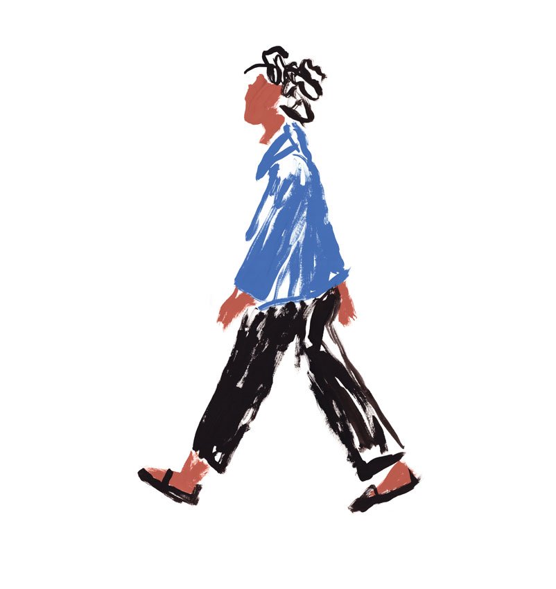 painting of man walking